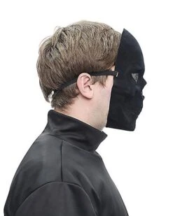 Black Velvet Skull Half Mask 5 Black Velvet Skull Half Mask -Online Halloween Costumes 01577709 c
