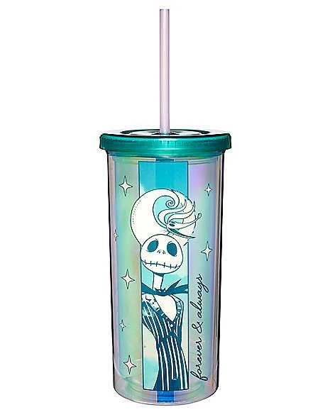 Iridescent Jack And Sally Cup With Straw 20 Oz. - The Nightmare Before 1 Iridescent Jack And Sally Cup With Straw 20 Oz. - The Nightmare Before