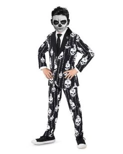 Kids Punk Skeleton Suit Costume