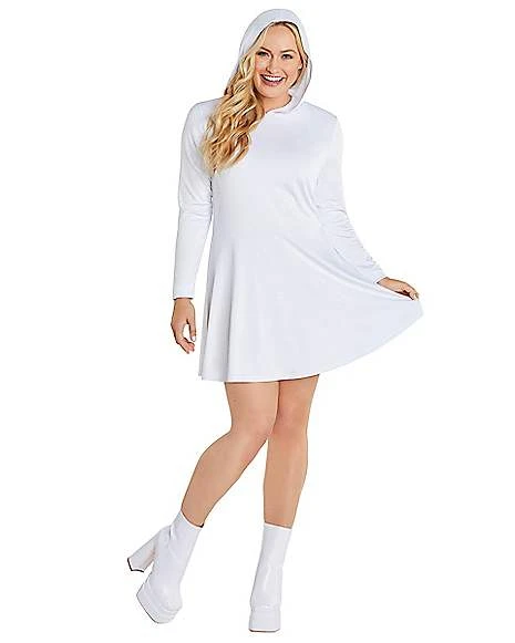 Adult White Long Sleeve Dress 3 Adult White Long Sleeve Dress - Image 3