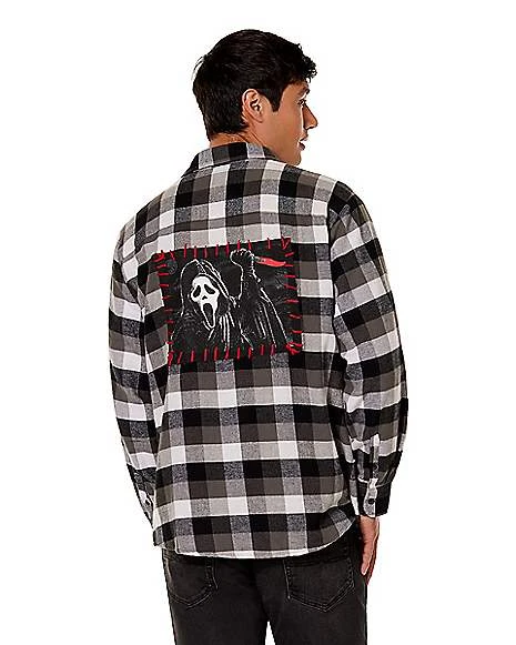 Adult Ghost Face Flannel Shirt 2 Adult Ghost Face Flannel Shirt - Image 2