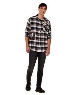 Adult Ghost Face Flannel Shirt 5 Adult Ghost Face Flannel Shirt -Online Halloween Costumes 01587112 c