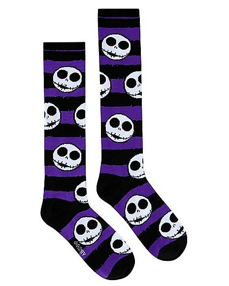 Jack Skellington Striped Knee High Socks - The Nightmare Before Christ 1 Jack Skellington Striped Knee High Socks - The Nightmare Before Christ