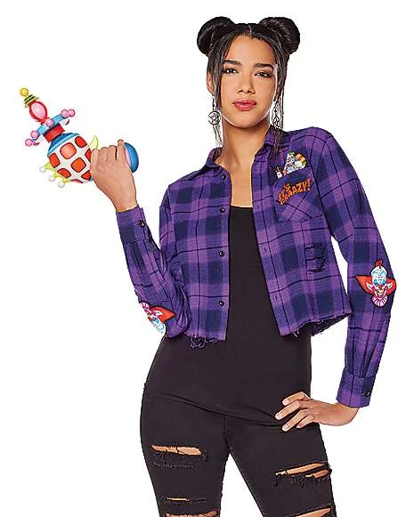 Adult Killer Klowns From Outer Space Flannel Shirt 1 Adult Killer Klowns From Outer Space Flannel Shirt
