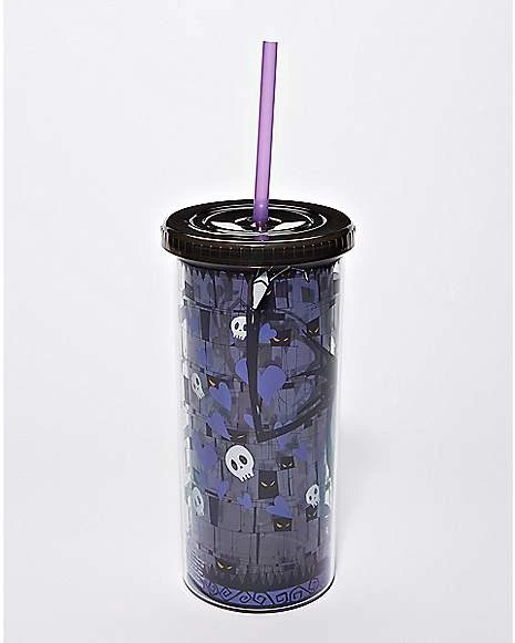 Jack Skellington Skull And Heart Cup With Straw 20 Oz. - The Nightmare 2 Jack Skellington Skull And Heart Cup With Straw 20 Oz. - The Nightmare - Image 2