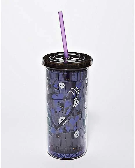 Jack Skellington Skull And Heart Cup With Straw 20 Oz. - The Nightmare 3 Jack Skellington Skull And Heart Cup With Straw 20 Oz. - The Nightmare - Image 3