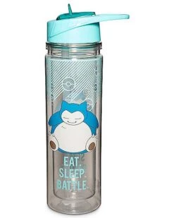Snorlax Eat Sleep Battle Water Bottle Pokemon - 18 Oz.