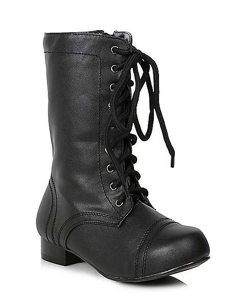 Kids Black Combat Boots 1 Kids Black Combat Boots