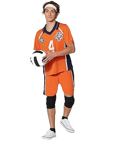 Adult Orange Volleyball Uniform Costume 3 Adult Orange Volleyball Uniform Costume - Image 3