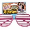 Forum Novelties Hip Hop Rhinestone Pink Slat Costume Glasses