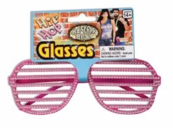 Forum Novelties Hip Hop Rhinestone Pink Slat Costume Glasses